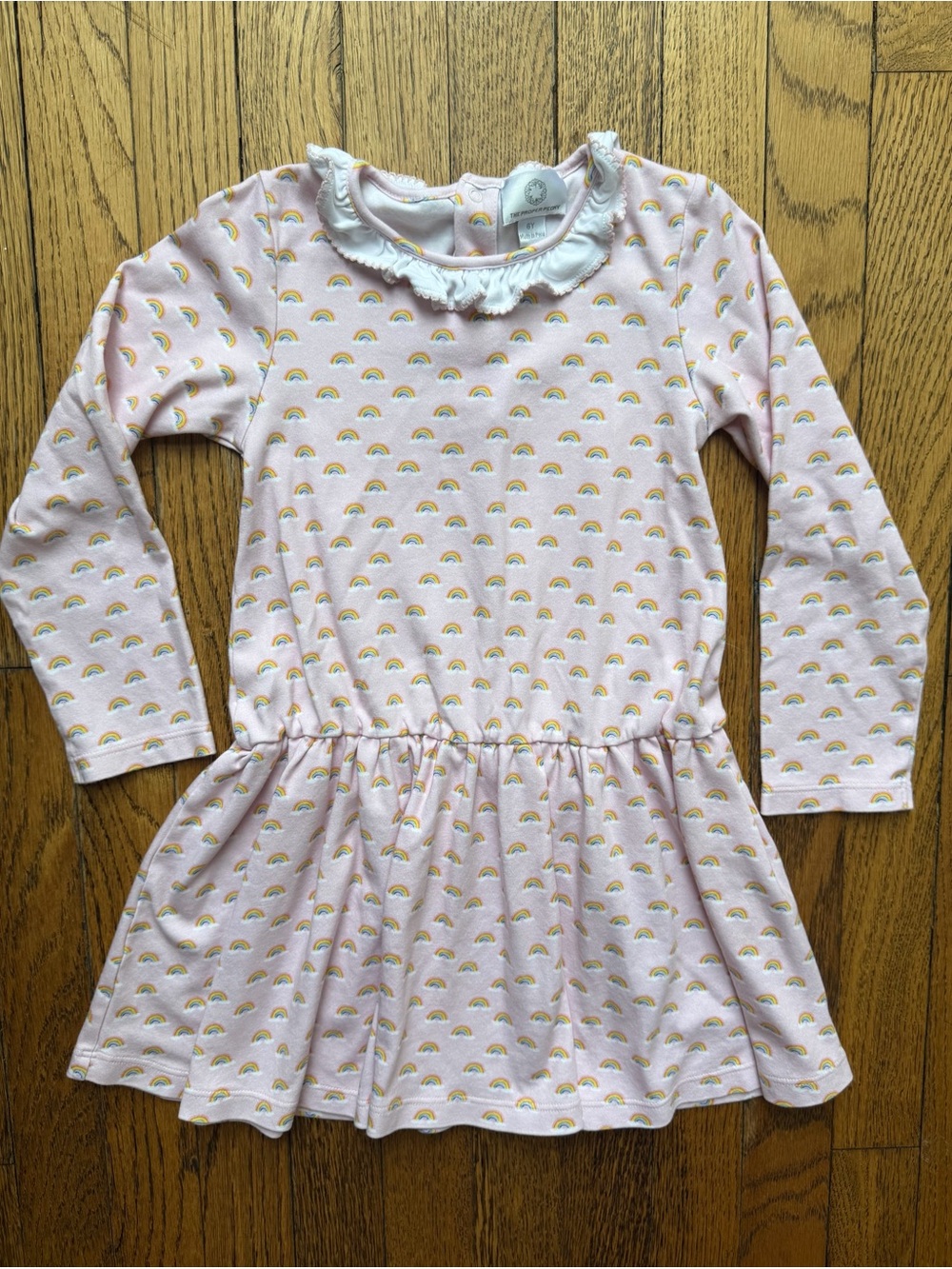Proper Peony Pink Rainbow Collared Long-Sleeve Dress size 6